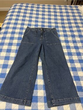 GAP DENIM HIGH RISE WIDE LEG CROPPED